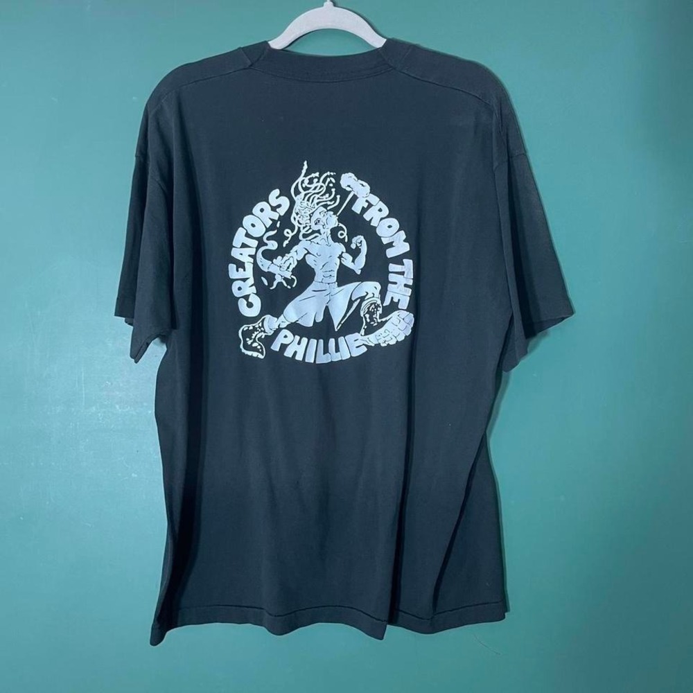 Vintage 1980s graphic tee with white Creators from the Phillie screen print
